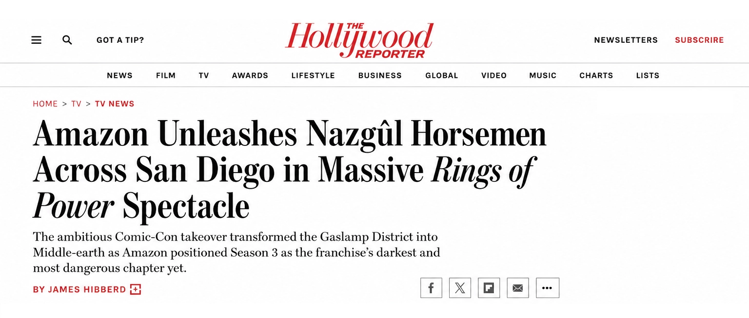 The Hollywood Reporter headline